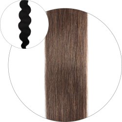 #6 Medium Brown, 50 cm, Body Wave Tape Hair Extensions